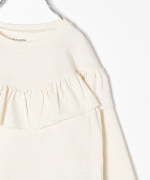 GLOBAL WORK（グローバルワーク）の「【キッズ】ラウンドフリルプルオーバー/長袖/865518（Tシャツ/カットソー・キッズ・ホワイト系その他2/ダークグレー/ベージュ/ライトグリーン・110cm/100cm/120cm/130cm/140cm）」の12枚目の写真