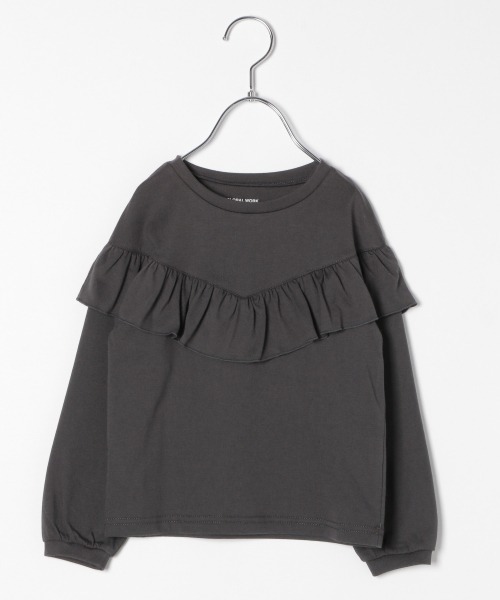 GLOBAL WORK（グローバルワーク）の「【キッズ】ラウンドフリルプルオーバー/長袖/865518（Tシャツ/カットソー・キッズ・ホワイト系その他2/ダークグレー/ベージュ/ライトグリーン・110cm/100cm/120cm/130cm/140cm）」の15枚目の写真