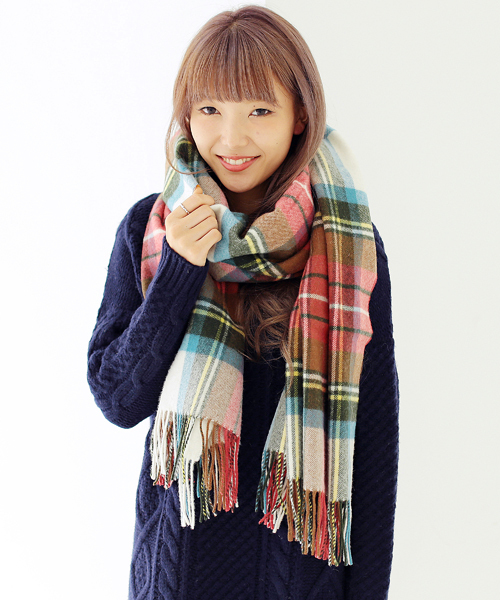 Another Edition(アナザーエディション)の「◆GLEN PRINCE◆チェックストール/ Glen/P CHK STL(ストール/ショール・レディース・オフホワイト/ブラック/グレー/レッド・フリー)」の1枚目の写真