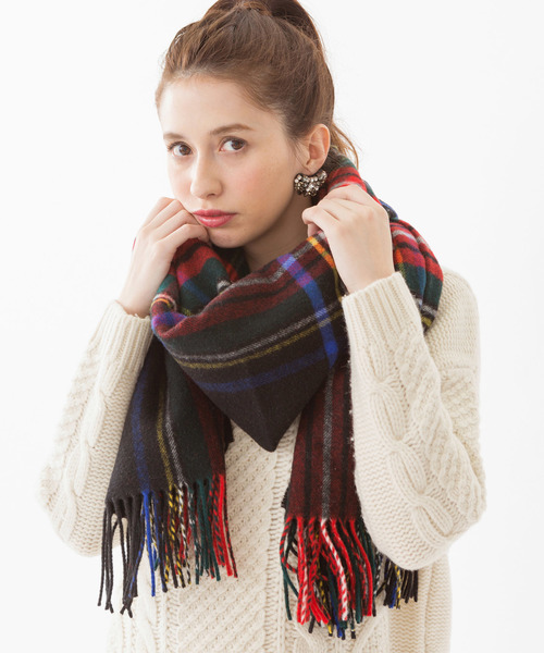 Another Edition(アナザーエディション)の「◆GLEN PRINCE◆チェックストール/ Glen/P CHK STL(ストール/ショール・レディース・オフホワイト/ブラック/グレー/レッド・フリー)」の2枚目の写真