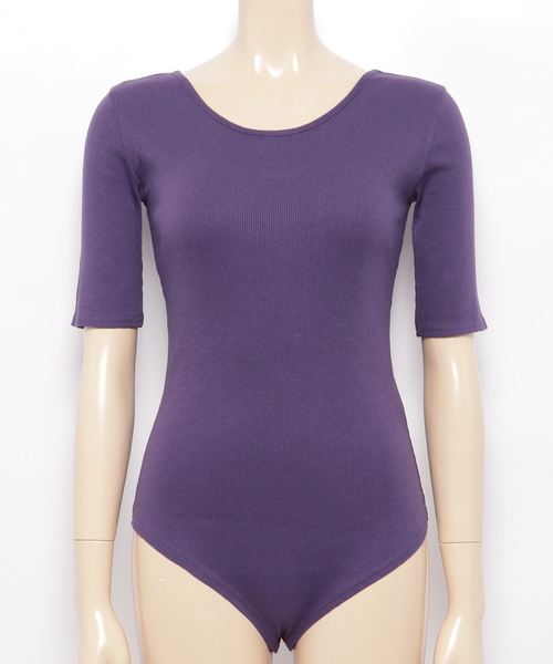 v::room(ヴィルーム)の「V::ROOM(ヴィ ルーム) Body suits(Tシャツ/カットソー・レディース・グレー/トップグレー/ローズ/パープル/ブラック・1/2)」の1枚目の写真