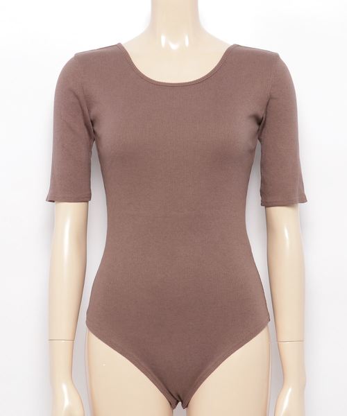 v::room(ヴィルーム)の「V::ROOM(ヴィ ルーム) Body suits(Tシャツ/カットソー・レディース・グレー/トップグレー/ローズ/パープル/ブラック・1/2)」の4枚目の写真