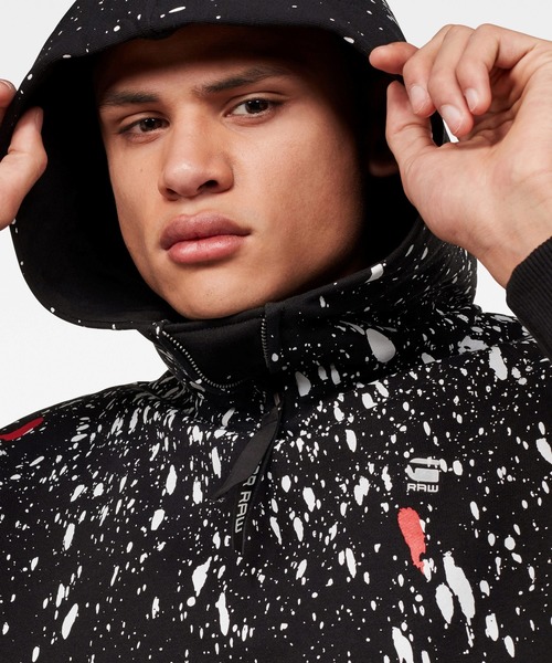 G-STAR（ジースター）の「Cadet Strett Splatter Hooded Sweater（パーカー・メンズ・ブラック・SMALL/MEDIUM/LARGE/X-SMALL/X-LARGE）」の2枚目の写真