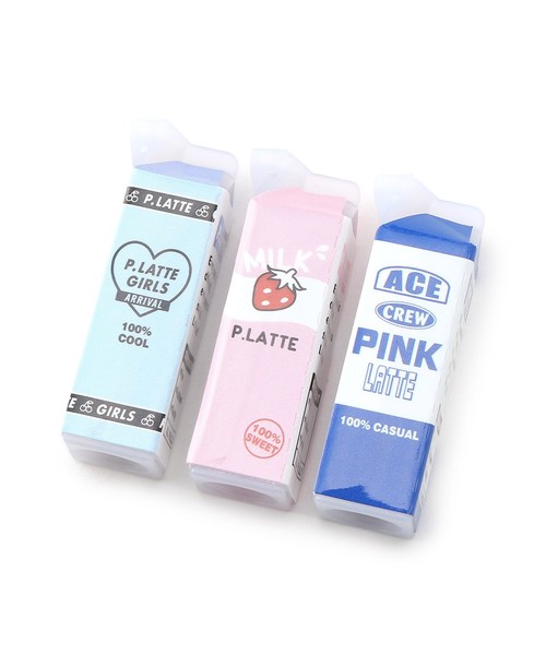 雑貨 ホビー牛乳パック鉛筆キャップ ステーショナリー Pink Latte ピンクラテ のファッション