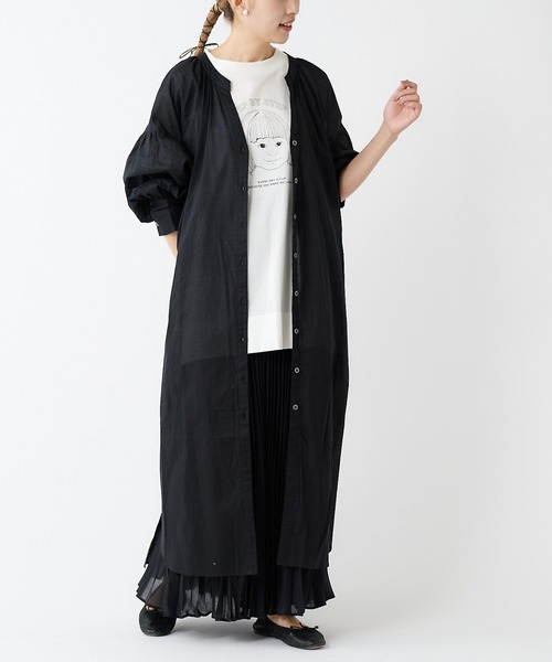 PUAL CE CIN（ピュアルセシン）の「80ローンシャツワンピ（ワンピース・レディース・ブラック/ブルー/ミント/ライトベージュ・FREE）」の15枚目の写真