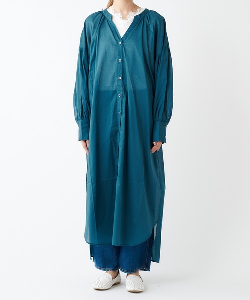 PUAL CE CIN（ピュアルセシン）の「80ローンシャツワンピ（ワンピース・レディース・ブラック/ブルー/ミント/ライトベージュ・FREE）」の18枚目の写真