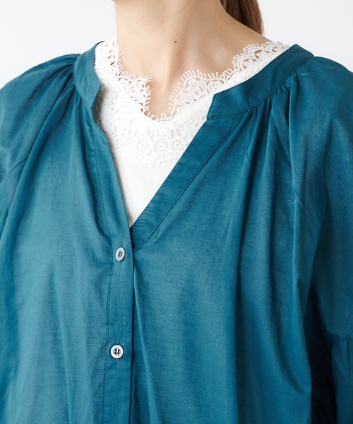 PUAL CE CIN（ピュアルセシン）の「80ローンシャツワンピ（ワンピース・レディース・ブラック/ブルー/ミント/ライトベージュ・FREE）」の16枚目の写真