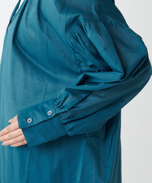 PUAL CE CIN（ピュアルセシン）の「80ローンシャツワンピ（ワンピース・レディース・ブラック/ブルー/ミント/ライトベージュ・FREE）」の21枚目の写真