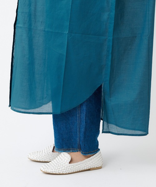 PUAL CE CIN（ピュアルセシン）の「80ローンシャツワンピ（ワンピース・レディース・ブラック/ブルー/ミント/ライトベージュ・FREE）」の5枚目の写真