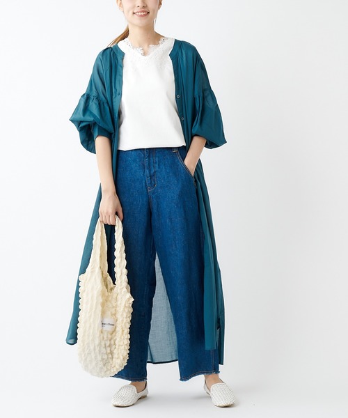 PUAL CE CIN（ピュアルセシン）の「80ローンシャツワンピ（ワンピース・レディース・ブラック/ブルー/ミント/ライトベージュ・FREE）」の22枚目の写真