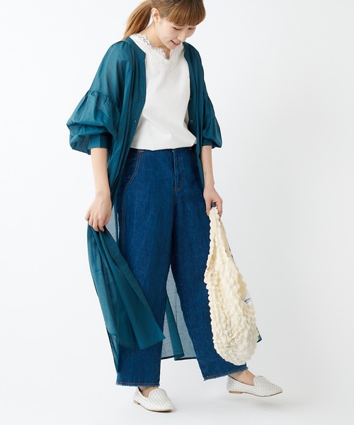 PUAL CE CIN（ピュアルセシン）の「80ローンシャツワンピ（ワンピース・レディース・ブラック/ブルー/ミント/ライトベージュ・FREE）」の8枚目の写真