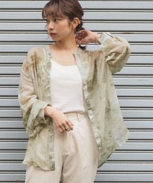 tiptop | 2020SS　タイダイ柄シアーバンドカラーシャツ(シャツ/ブラウス)