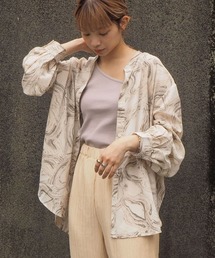 tiptop | 2020SS　タイダイ柄シアーバンドカラーシャツ(シャツ/ブラウス)