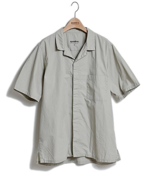 quadro（クオドロ）の「50/ブロード 比翼オープン半袖シャツ（シャツ/ブラウス・メンズ・グレイッシュベージュ/ライトグレー/ブラウン・LARGE/MEDIUM）」の3枚目の写真