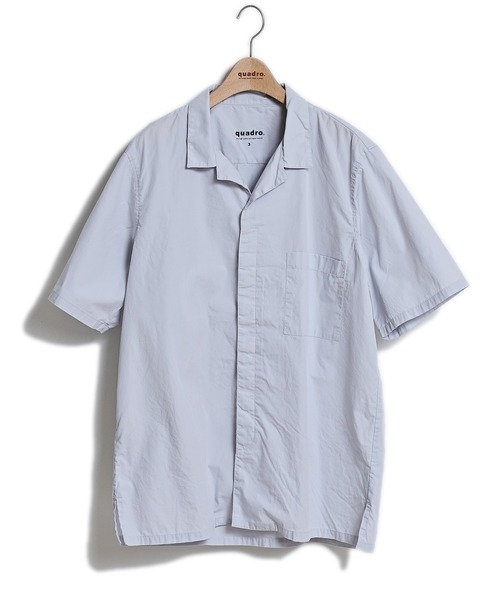 quadro（クオドロ）の「50/ブロード 比翼オープン半袖シャツ（シャツ/ブラウス・メンズ・グレイッシュベージュ/ライトグレー/ブラウン・LARGE/MEDIUM）」の2枚目の写真