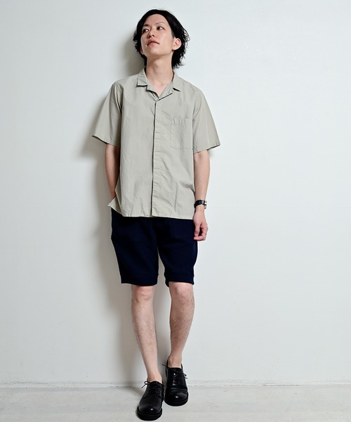 quadro（クオドロ）の「50/ブロード 比翼オープン半袖シャツ（シャツ/ブラウス・メンズ・グレイッシュベージュ/ライトグレー/ブラウン・LARGE/MEDIUM）」の10枚目の写真