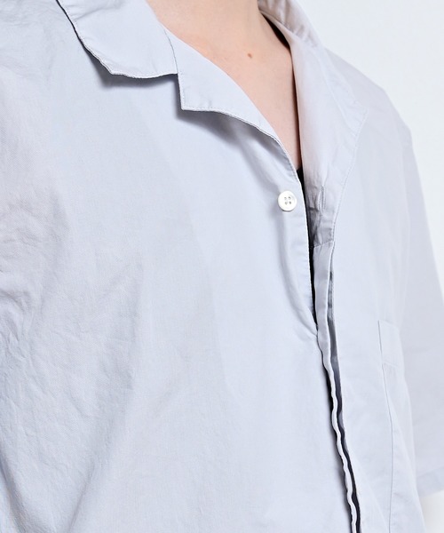 quadro（クオドロ）の「50/ブロード 比翼オープン半袖シャツ（シャツ/ブラウス・メンズ・グレイッシュベージュ/ライトグレー/ブラウン・LARGE/MEDIUM）」の12枚目の写真