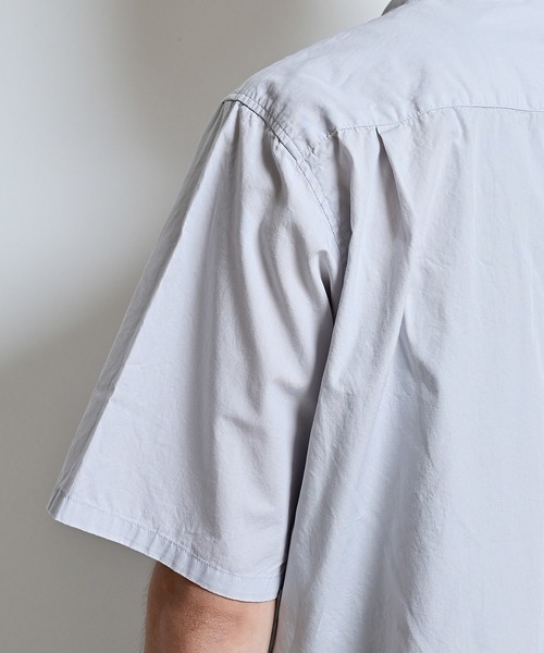 quadro（クオドロ）の「50/ブロード 比翼オープン半袖シャツ（シャツ/ブラウス・メンズ・グレイッシュベージュ/ライトグレー/ブラウン・LARGE/MEDIUM）」の14枚目の写真