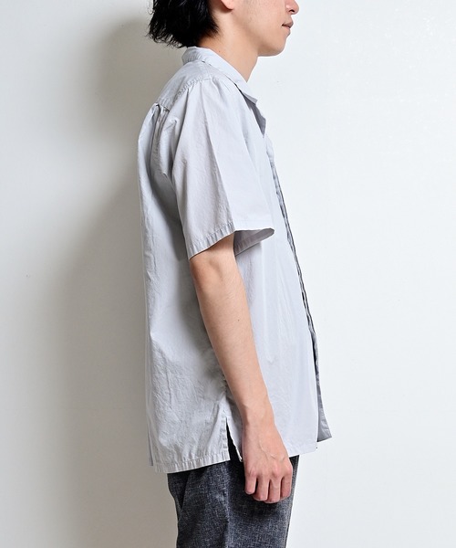 quadro（クオドロ）の「50/ブロード 比翼オープン半袖シャツ（シャツ/ブラウス・メンズ・グレイッシュベージュ/ライトグレー/ブラウン・LARGE/MEDIUM）」の16枚目の写真