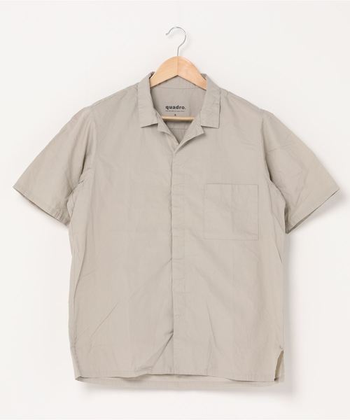 quadro（クオドロ）の「50/ブロード 比翼オープン半袖シャツ（シャツ/ブラウス・メンズ・グレイッシュベージュ/ライトグレー/ブラウン・LARGE/MEDIUM）」の20枚目の写真
