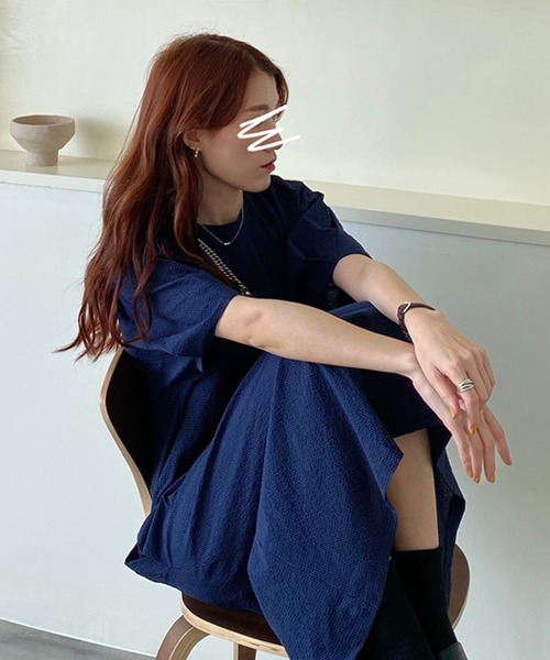Jewelobe(ジュエローブ)の「ラグランボリュームスリーブチェックワンピース(ワンピース・レディース・オフホワイト/パープル/ネイビー・FREE)」の9枚目の写真