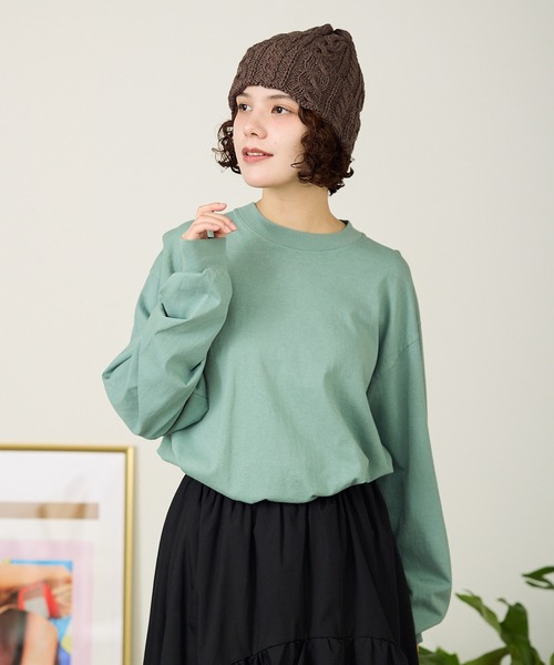 LOS ANGELES APPAREL（ロサンゼルスアパレル）の「Los Angeles Apparel/ロサンゼルスアパレル 6.5oz L/S Grmnt DyeCrewNeck 長袖Tシャツ（Tシャツ/カットソー・レディース・ベージュ/ホワイト/ネイビー/ブラック/グリーン・S/XL/L/M）」の11枚目の写真