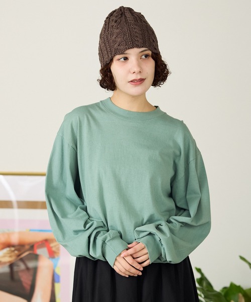 LOS ANGELES APPAREL（ロサンゼルスアパレル）の「Los Angeles Apparel/ロサンゼルスアパレル 6.5oz L/S Grmnt DyeCrewNeck 長袖Tシャツ（Tシャツ/カットソー・レディース・ベージュ/ホワイト/ネイビー/ブラック/グリーン・S/XL/L/M）」の18枚目の写真