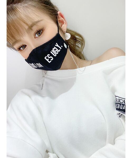 GYDA（ジェイダ）の「GOD LOVES UGLY マスク（マスク・レディース・グレー/ブラック/ピンク/ベージュ・FREE）」の2枚目の写真