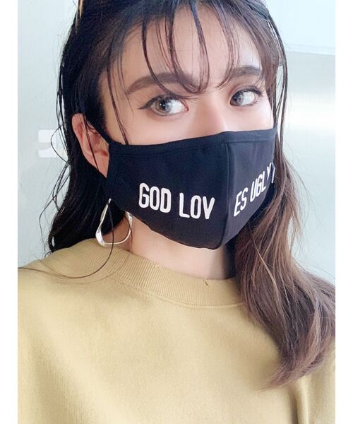 GYDA（ジェイダ）の「GOD LOVES UGLY マスク（マスク・レディース・グレー/ブラック/ピンク/ベージュ・FREE）」の17枚目の写真