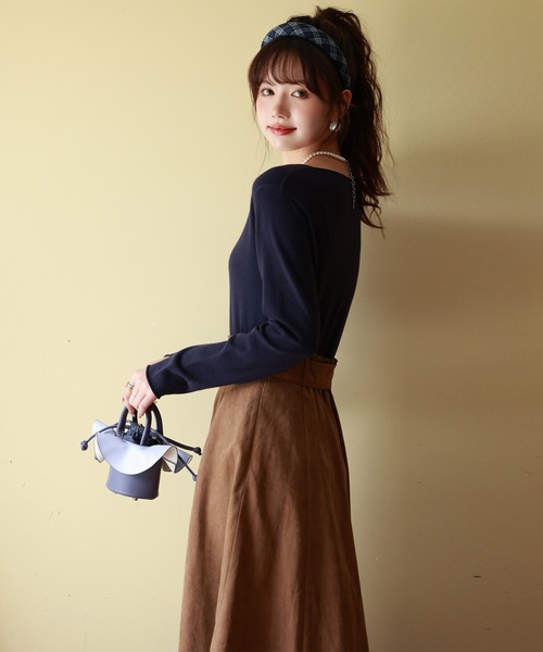 SAISON DE PAPILLON（セゾンドパピヨン）の「ベーシックVネックニットプルオーバー（ニット/セーター・レディース・ブラウン/ブラック/ローズ/グリーン/アイボリー/ベージュ/イエロー/カーキ/グレー/ホワイト/ネイビー/グリーン系その他・M/L）」の14枚目の写真
