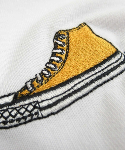 CONVERSE（コンバース）の「CONVERSE/コンバース スニーカー ロゴ刺繍  無地 リンガー ロンT（Tシャツ/カットソー・メンズ・ブラック/ホワイト/ブルーグリーン/ベージュ/ホワイト系その他/グリーン系その他/ホワイト系その他2/ブラック系その他/オレンジ/スミクロ/ブラック系その他2/ホワイト系その他3/サックスブルー/ダークグリーン/ブラック系その他3・M/LL/L）」の17枚目の写真