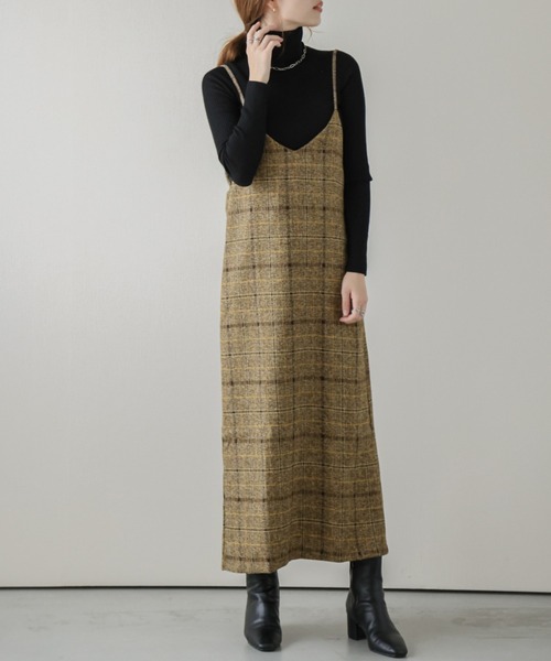 SUGAR BISKET（シュガービスケット）の「Iラインキャミワンピース（ワンピース・レディース・ブラック/ブラウン/ダークグレー/ブラウン系その他/グレー系その他/ブラック系その他/グレー系その他2・M/L）」の7枚目の写真