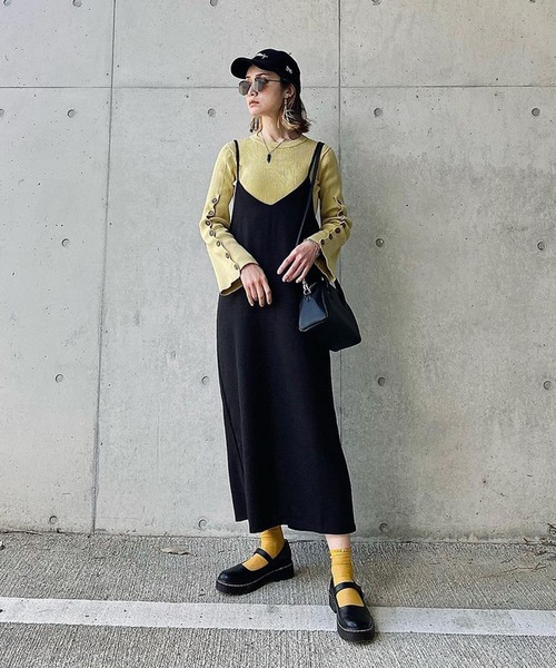 SUGAR BISKET（シュガービスケット）の「Iラインキャミワンピース（ワンピース・レディース・ブラック/ブラウン/ダークグレー/ブラウン系その他/グレー系その他/ブラック系その他/グレー系その他2・M/L）」の16枚目の写真