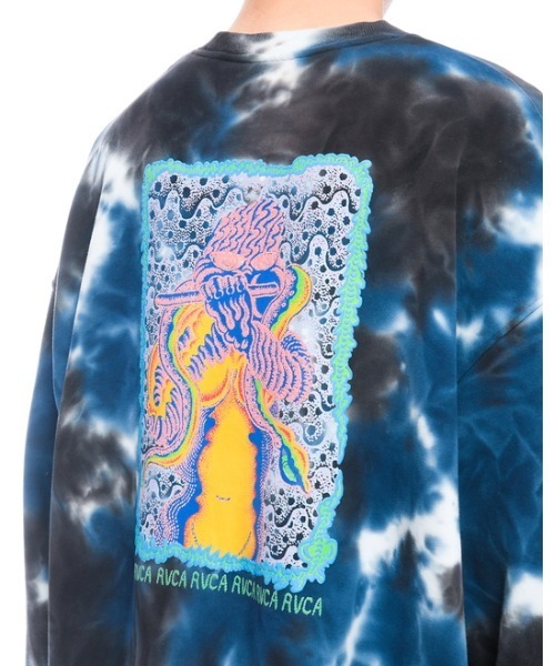 RVCA(ルーカ)の「RVCA メンズ 【TETSUNORI TAWARAYA】 PIPER TIEDYE CREW トレーナー【2020年秋冬モデル】/ルーカ スウェット タイダイ 袖プリント バックプリント(スウェット・メンズ・ブルー系その他・SMALL/MEDIUM/LARGE)」の10枚目の写真