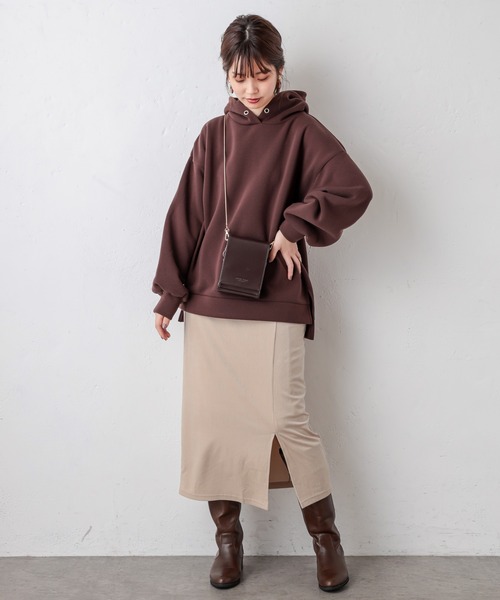 natural couture（ナチュラルクチュール）の「サイドスリットタイトスカート（スカート・レディース・ライトベージュ/ピンク/ブルー/ダークブラウン・FREE）」の9枚目の写真