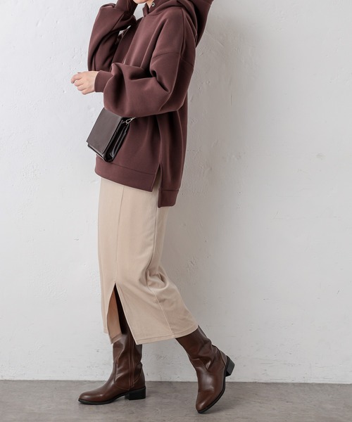 natural couture（ナチュラルクチュール）の「サイドスリットタイトスカート（スカート・レディース・ライトベージュ/ピンク/ブルー/ダークブラウン・FREE）」の8枚目の写真