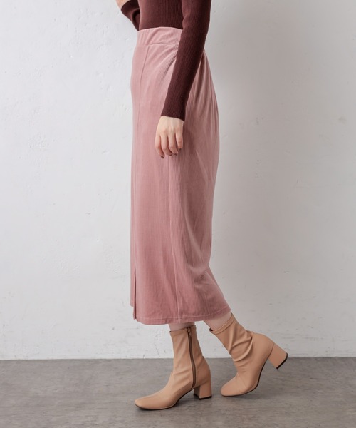 natural couture（ナチュラルクチュール）の「サイドスリットタイトスカート（スカート・レディース・ライトベージュ/ピンク/ブルー/ダークブラウン・FREE）」の18枚目の写真
