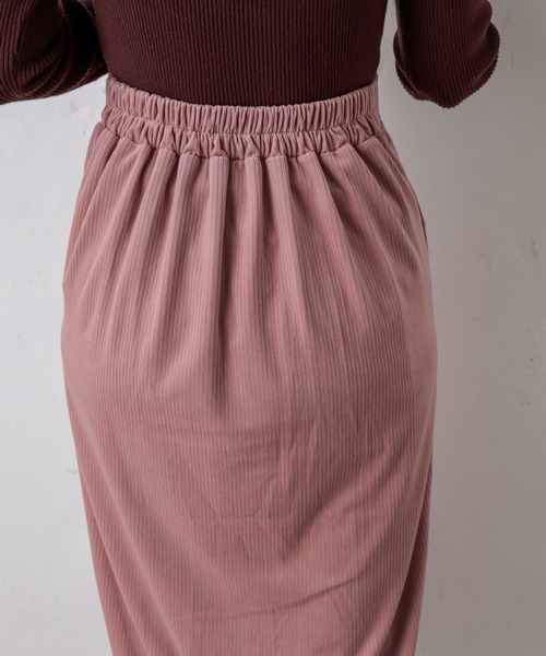 natural couture（ナチュラルクチュール）の「サイドスリットタイトスカート（スカート・レディース・ライトベージュ/ピンク/ブルー/ダークブラウン・FREE）」の21枚目の写真