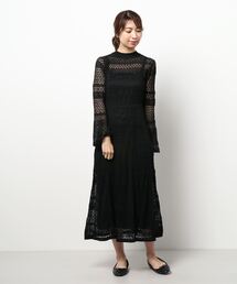 CELFORD | モチーフシアーニットワンピース(ワンピース)