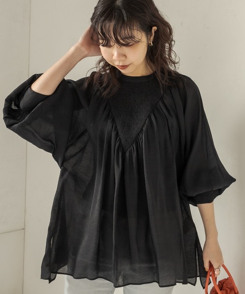 カプリシューレマージュ　シャーリングブラウス シャーリングブラウス | CAPRICIEUX LE'MAGE(カプリシュレ