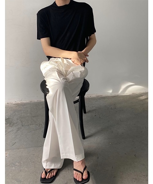 WESTBOY(ウエストボーイ)の「【COLN】Slacks Big Silhouette Flare Cut Two Tuck(スラックス・メンズ・ブラック/ホワイト・M/XL/L)」の22枚目の写真