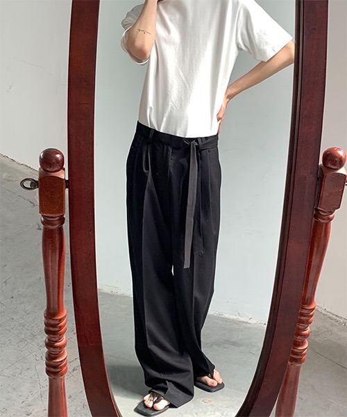 WESTBOY(ウエストボーイ)の「【COLN】Slacks Big Silhouette Flare Cut Two Tuck(スラックス・メンズ・ブラック/ホワイト・M/XL/L)」の12枚目の写真