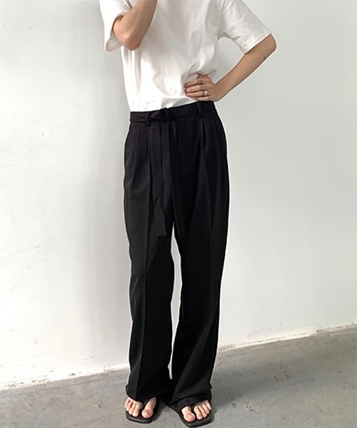 WESTBOY(ウエストボーイ)の「【COLN】Slacks Big Silhouette Flare Cut Two Tuck(スラックス・メンズ・ブラック/ホワイト・M/XL/L)」の18枚目の写真