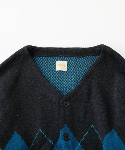 WHO'S WHO gallery（フーズフーギャラリー）の「【KOOKY'N/クーキー】S/S アーガイルカーディガン（カーディガン/ボレロ・メンズ・ブラック/ネイビー/グレー・FREE）」の21枚目の写真