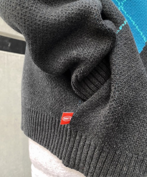 WHO'S WHO gallery（フーズフーギャラリー）の「【KOOKY'N/クーキー】S/S アーガイルカーディガン（カーディガン/ボレロ・メンズ・ブラック/ネイビー/グレー・FREE）」の7枚目の写真