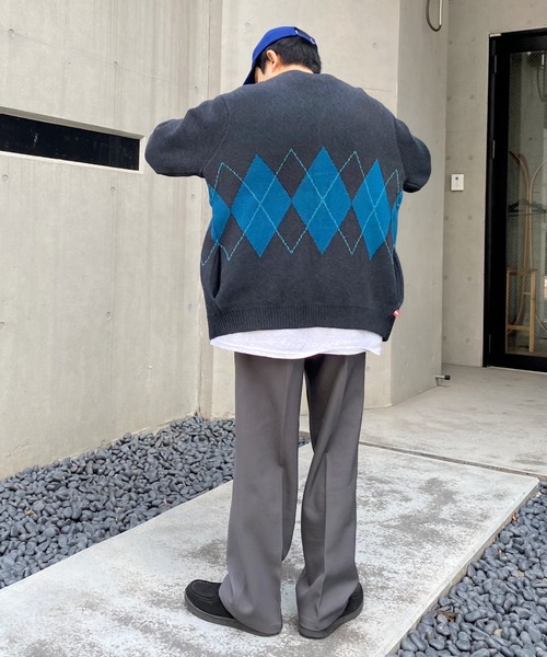 WHO'S WHO gallery（フーズフーギャラリー）の「【KOOKY'N/クーキー】S/S アーガイルカーディガン（カーディガン/ボレロ・メンズ・ブラック/ネイビー/グレー・FREE）」の10枚目の写真