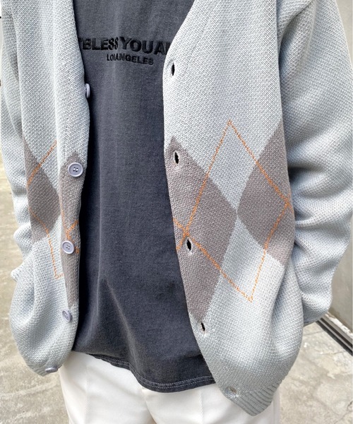 WHO'S WHO gallery（フーズフーギャラリー）の「【KOOKY'N/クーキー】S/S アーガイルカーディガン（カーディガン/ボレロ・メンズ・ブラック/ネイビー/グレー・FREE）」の11枚目の写真