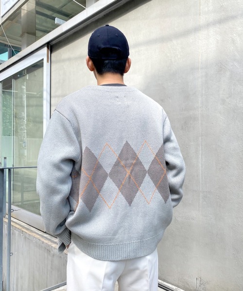 WHO'S WHO gallery（フーズフーギャラリー）の「【KOOKY'N/クーキー】S/S アーガイルカーディガン（カーディガン/ボレロ・メンズ・ブラック/ネイビー/グレー・FREE）」の13枚目の写真