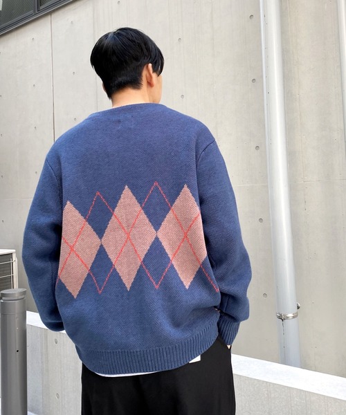 WHO'S WHO gallery（フーズフーギャラリー）の「【KOOKY'N/クーキー】S/S アーガイルカーディガン（カーディガン/ボレロ・メンズ・ブラック/ネイビー/グレー・FREE）」の17枚目の写真