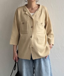 開襟ニットシャツジャケット